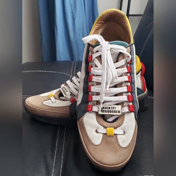 ××× SOLD ××× Dsquared2 Multicolour Lace-up Leather Trainers - Picture 8 of 10